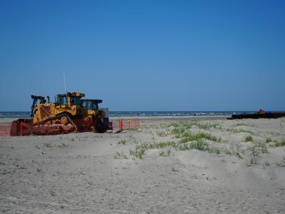 Staging on beach