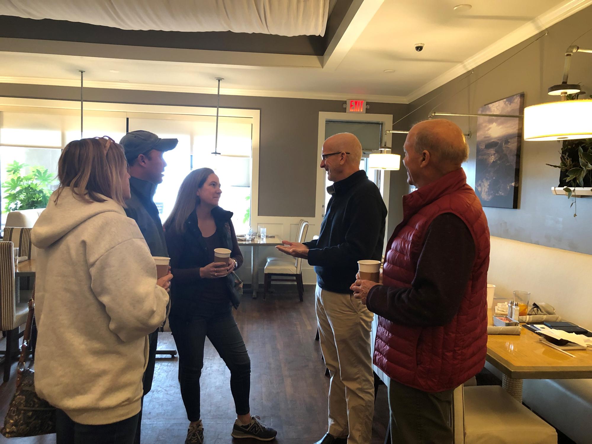 IOP residents having coffee with the Mayor.