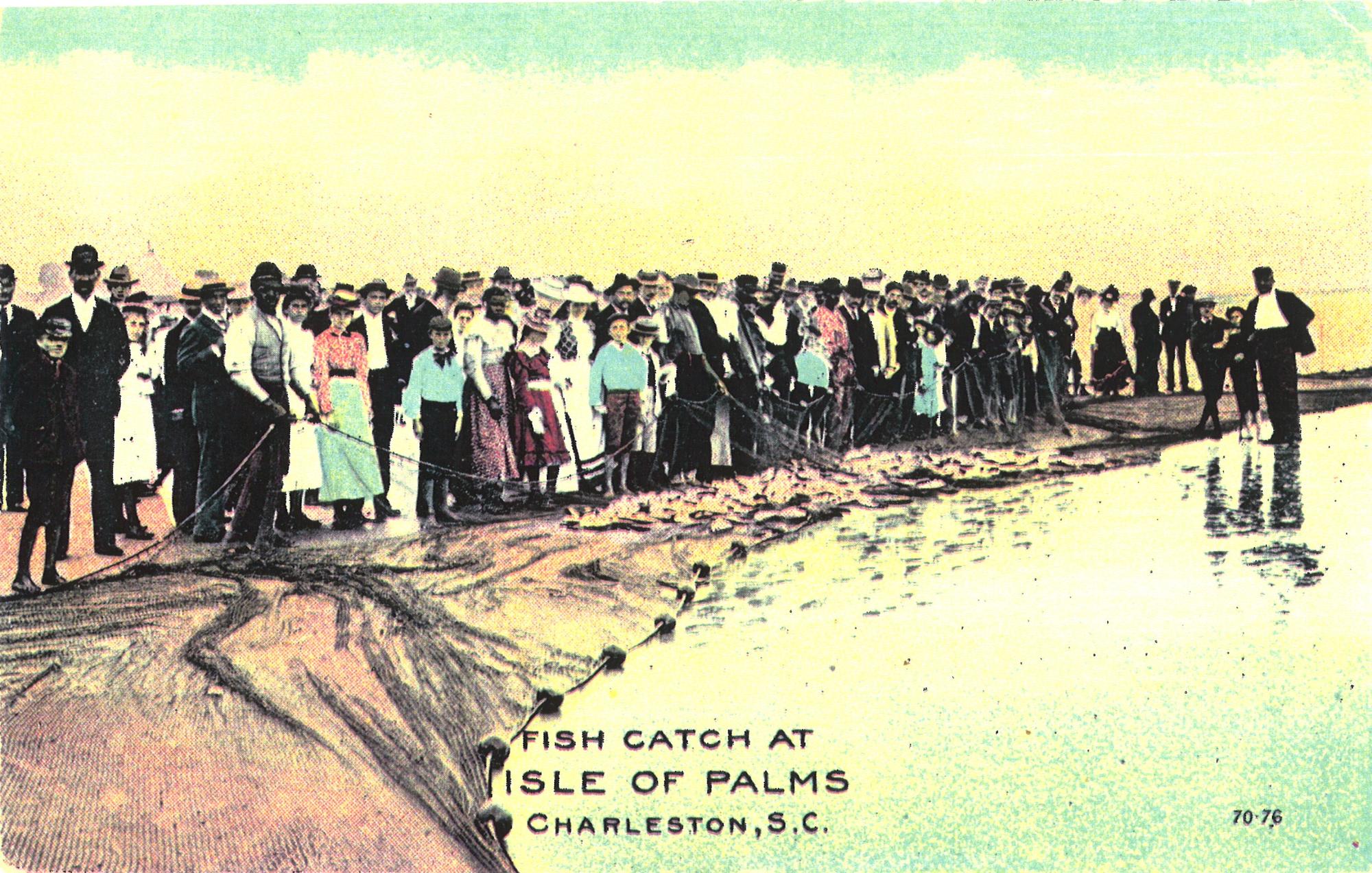 Net fishing on the beach