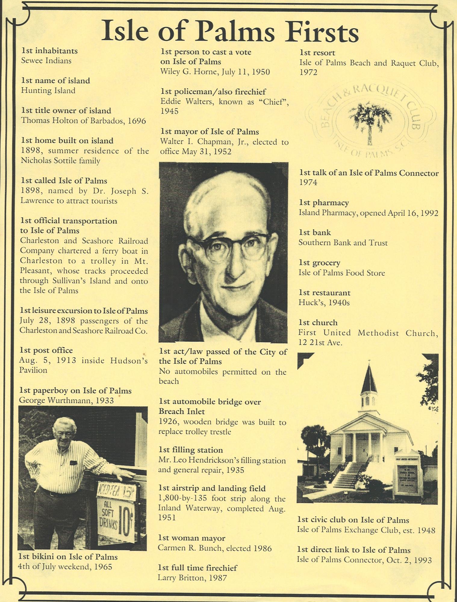 Document showing facts of IOP firsts