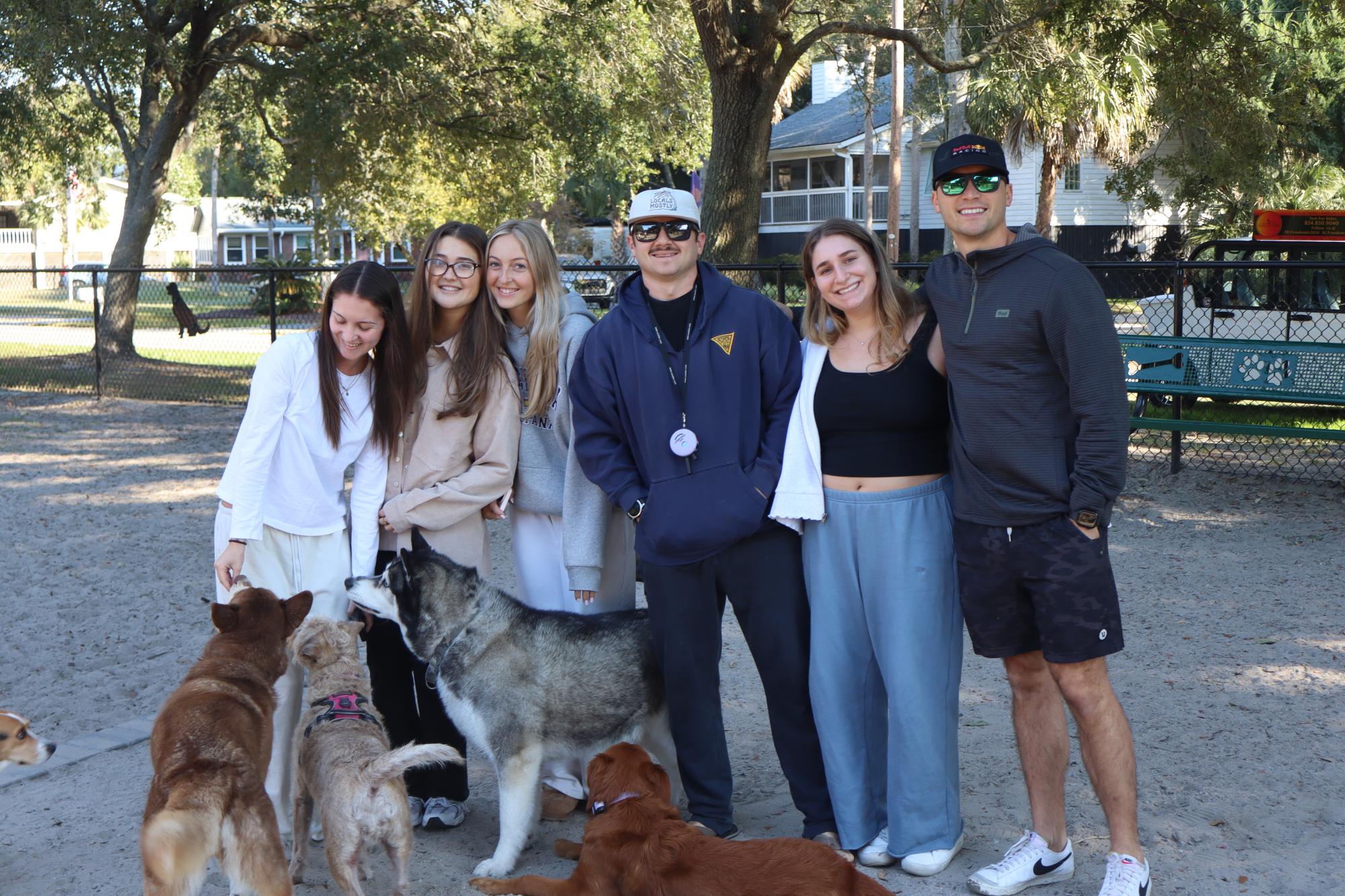 Attendees with their dogs