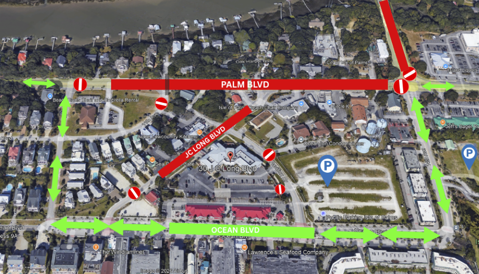 Map of listed road closures